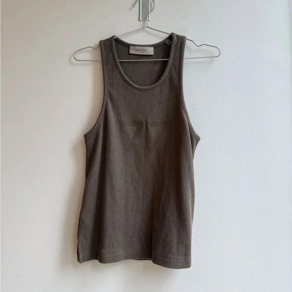 Fear of God Essentials Tank Top 'Wood' Number 77 Brown Racerback Ribbed Small - Picture 3 of 6